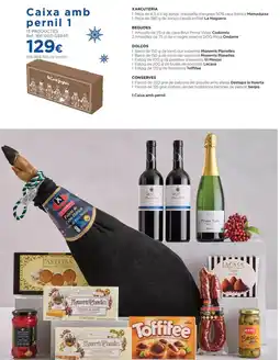Hipercor Caixa amb pernil 1 xarcuteria, begudes, dolcos, conserves oferta