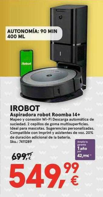 Worten Irobot Aspirador Robot Roomba I4+ oferta