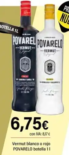 Cash Ifa POVARELO Vermut blanco o rojo oferta