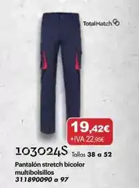 Coinfer Total - pantalón stretch bicolor multibolsillos oferta
