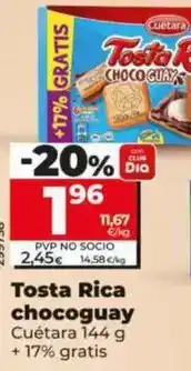 Dia Cuétara - tosta rica chocoguay oferta