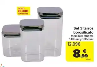 Carrefour Set 3 tarros borosilicato oferta