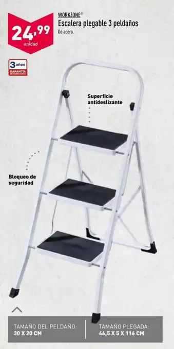 ALDI Workzone Escalera plegable 3 peldaños oferta
