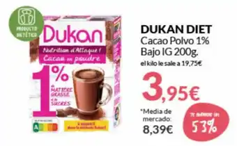 PrimaPrix Dukan Diet Cacao Polvo 1% Bajo IG 200g oferta