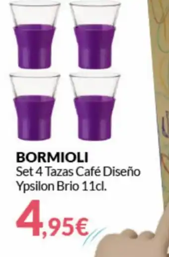 PrimaPrix Bormioli Set 4 Tazas Café Diseño Ypsilon Brio 11cl oferta