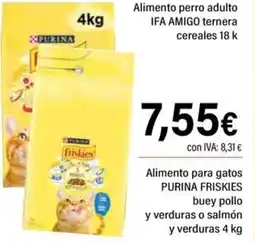 Cash Ifa PURINA FRISKIES Alimento para gatos buey pollo y verduras o salmón y verduras oferta