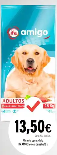 Cash Ifa IFA AMIGO Alimento perro adulto ternera cereales 18 k oferta