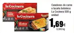 Cash FROIZ LA COCINERA Canelones de carne o lasaña boloñesa oferta