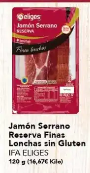 Gadis Ifa eliges - jamón serrano reserva finas lonchas sin gluten oferta
