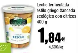 Cash FROIZ Leche fermentada estilo griego Xanceda ecológico con cítricos oferta