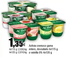Cash FROIZ ACTIVIA cremoso gama entero, desnatado oferta
