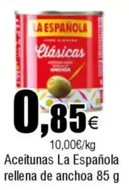Cash FROIZ LA ESPAÑOLA Aceitunas rellena de anchoa oferta