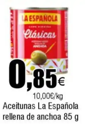 Cash FROIZ LA ESPAÑOLA Aceitunas rellena de anchoa oferta