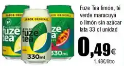 Cash FROIZ FUZE TEA limón, té verde maracuyá o limón sin azúcar oferta