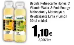 Cash FROIZ Bebida Refrescante Hohes C Vitamin Water & Fruit Energy Melocotón y Maracuyá o Revitalizante Lima y Limón oferta