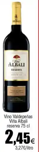 Cash FROIZ Vino Valdepeñas Viña Albali reserva oferta