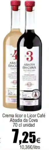 Cash FROIZ Crema licor o Licor Café Abadia da Cova oferta