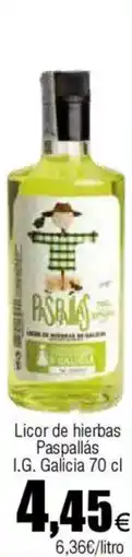 Cash FROIZ PASPALLAS Licor de hierbas I.G. Galicia oferta