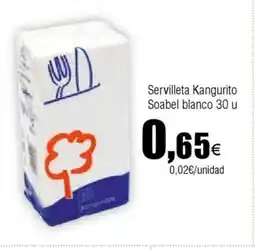 Cash FROIZ Servilleta Kangurito Soabel blanco 30 u oferta