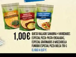 Claudio Queso rallado sanabria 4 variedades especial pizza-pasta-ensaladas, especial gratinados o mozzarella oferta