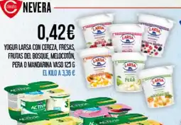 Claudio Yogur larsa con cerezą, fresas, frutas del bosque, melocotón, pera o mandarina vaso oferta
