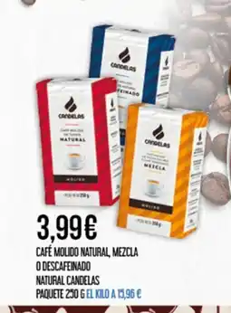 Claudio Café molido natural, mezcla o descafeinado natural candelas paquete oferta