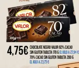 Claudio Chocolate negro valor 82% cacao sin gluten tableta 70% cacao sin gluten tableta oferta