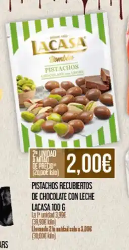 Claudio LACASA Pistachos recubiertos de chocolate con leche oferta
