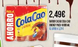 Claudio Batido cacao cola cao energy pack oferta