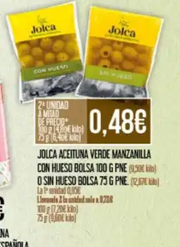 Claudio JOLCA Aceituna verde manzanilla con hueso bolsa o sin hueso bolsa oferta