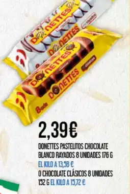 Claudio DONETTES Pastelitos chocolate blanco rayados 8 unidades oferta