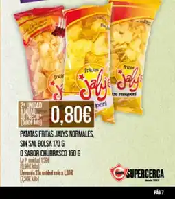 Claudio Patatas fritas jalys normales, sin sal bolsa o sabor churrsaco oferta