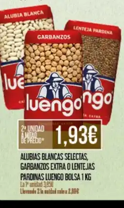 Claudio Alubias blancas selectas, garbanzos extra o lentejas pardinas luengo bolsa oferta