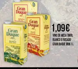 Claudio Vino de mesa tinto, blanco o rosado gran duque brik oferta