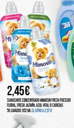 Claudio Suavizante concentrado mimosin fresh frescor floral, fresh jazmín, azul vital o caricias 56 lavados oferta