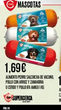 Claudio IFA AMIGO Alimento perro salchicha de vacuno, pollo con arroz y zanahoria o cerdo y pollo oferta