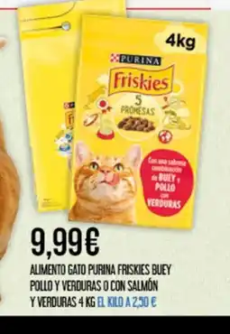 Claudio Alimento gato purina friskies buey pollo y verduras o con salmón oferta