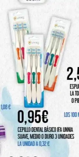 Claudio Cepillo dental básico ifa unnia suave, medio o duro 3 unidades la unidad oferta