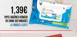 Claudio Papel higiénico húmedo ifa unnia 100 unidades oferta