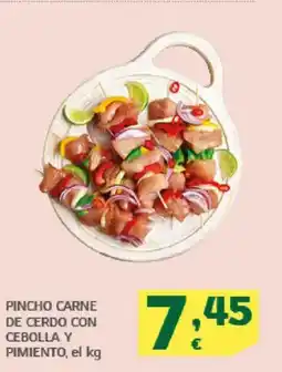 HiperDino Pincho carne de cerdo con cebolla y pimiento oferta