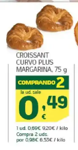 HiperDino Croissant curvo plus margarina oferta