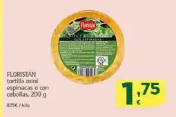 HiperDino FLORISTÁN tortilla mini espinacas o con cebollas oferta