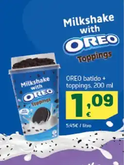 HiperDino OREO batido + toppings oferta