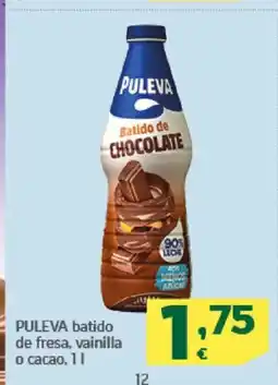 HiperDino PULEVA batido de fresa, vainilla o cacao oferta