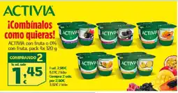 HiperDino ACTIVIA con fruta o 0% con fruta oferta