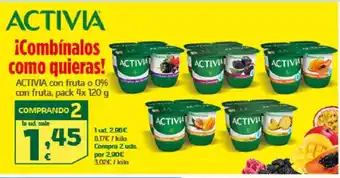 HiperDino ACTIVIA con fruta o 0% con fruta oferta