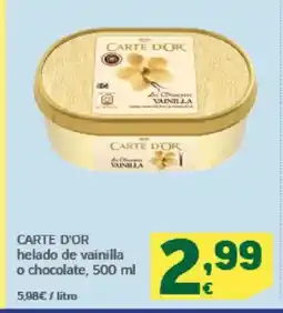 HiperDino CARTE D'OR helado de vainilla o chocolate oferta