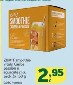 HiperDino ZUMIT smoothie vitaly, Caribe passion o aguacate mix oferta