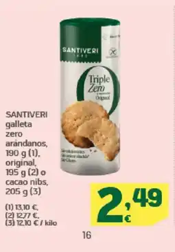 HiperDino SANTIVERI galleta zero arándanos oferta