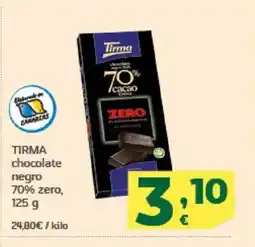 HiperDino TIRMA chocolate negro 70% zero oferta